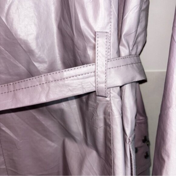 Via Spiga Women's Pinkest Rain Coat Studded Details Double Pockets Sash Spring - Picture 14 of 14